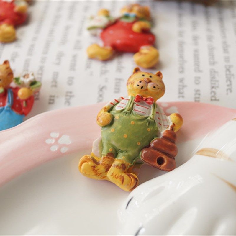 猫部杂货 4枚入 复古花园猫咪卡通磁性冰箱贴 手绘花卉小猫留言贴,家居饰品,冰箱贴,淘宝优惠券,粉丝福利购,淘宝优惠卷