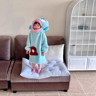 小丑鱼儿童睡衣2025新款冬加厚珊瑚绒男孩女孩睡裙加厚家居服套装