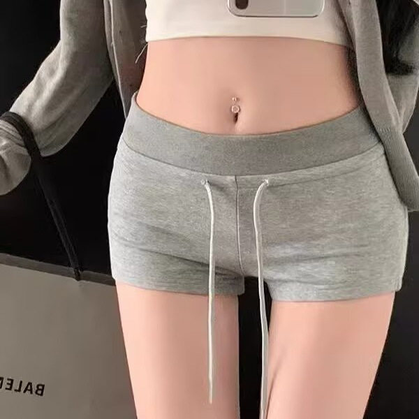 美式辣妹低腰抽绳运动短裤女夏季
