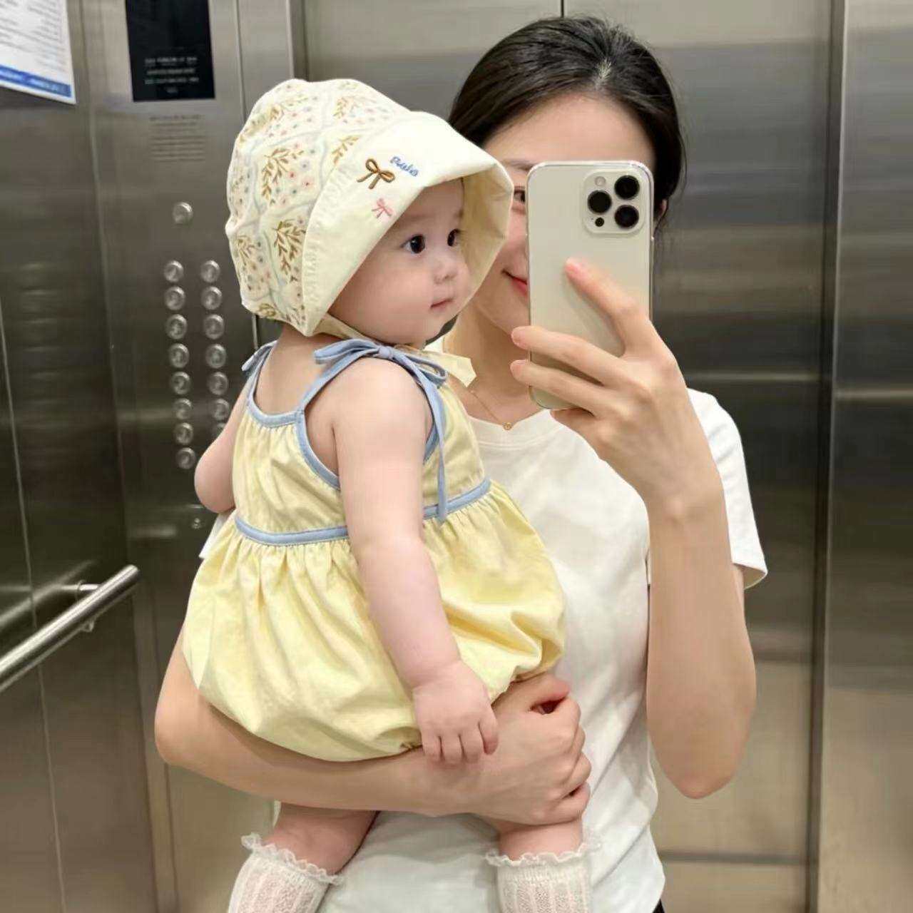 宝宝帽子夏薄款大帽檐防晒帽婴儿