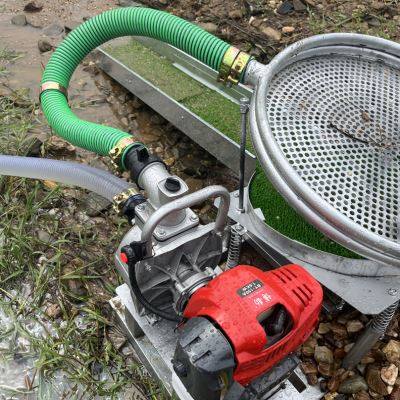 小型便携式淘金机探金洗金淘金溜槽淘金沙选矿摇床筛金淘黄金设备