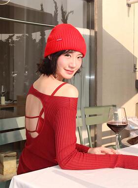 LADAYLS 2025新款温柔气质一字肩露背显瘦设计感爱心上衣女