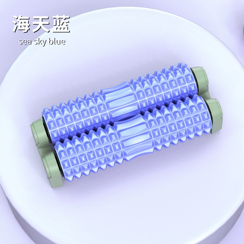 双排吸盘支架泡沫轴运动瑜伽柱狼牙棒瑜伽健身用品狼牙滚轴肌Q-41