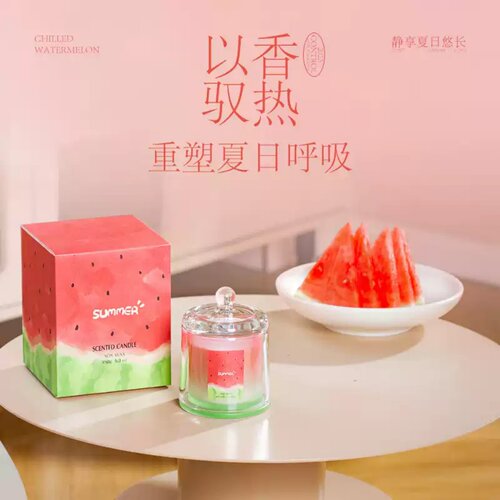 夏日磨砂渐变金钟罩香薰蜡烛淡香