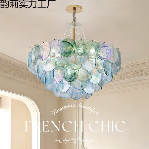 意式设计师玻璃吊灯酒店别墅氛围感艺术造型圆形网红客厅餐厅吊灯