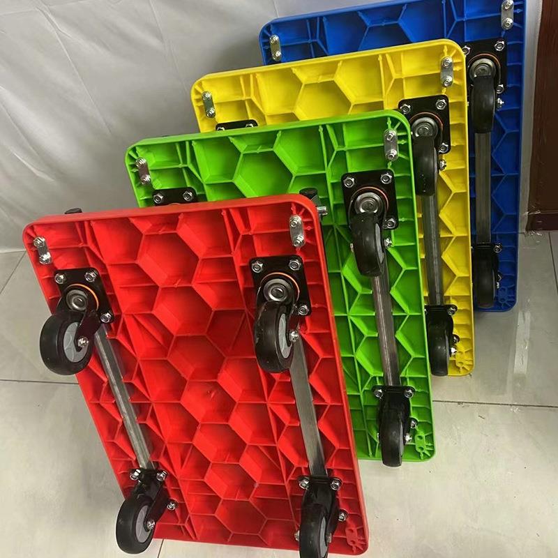 蜂窝车音塑料平折叠板手推车四轮工具922车仓库车间拉货静车搬运