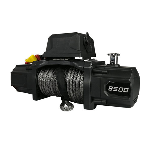 9500LBS 4309KG尼龙绳绞盘 12v24v直流电动绞盘 电动葫芦卷扬机