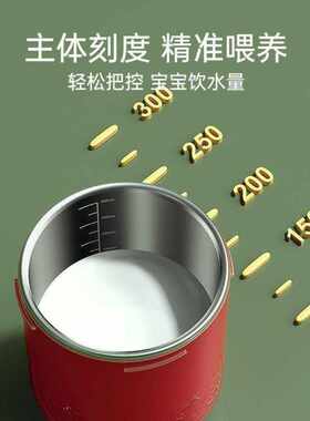 牛奶杯儿童刻度三岁以上儿童吸管杯直饮不锈钢宝宝吸管泡奶喝水杯
