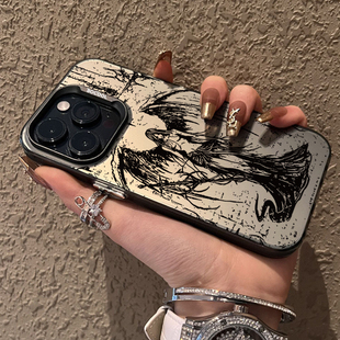 亚文化y2k暗黑天使iphone17pro亚比16适用13 14plus小米15华为高级感 14promax苹果11手机壳12磨砂小众不撞款