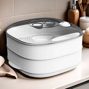 加厚三层微波炉专用蒸笼加热蒸盒家用蒸盒多功能带盖加厚蒸屉