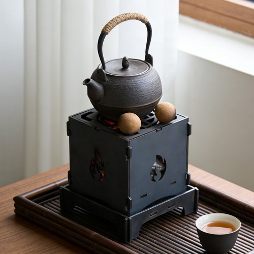 围炉煮茶炭炉老式烧烤炉家用室内打边炉烤火炉套装金属炉户外碳炉