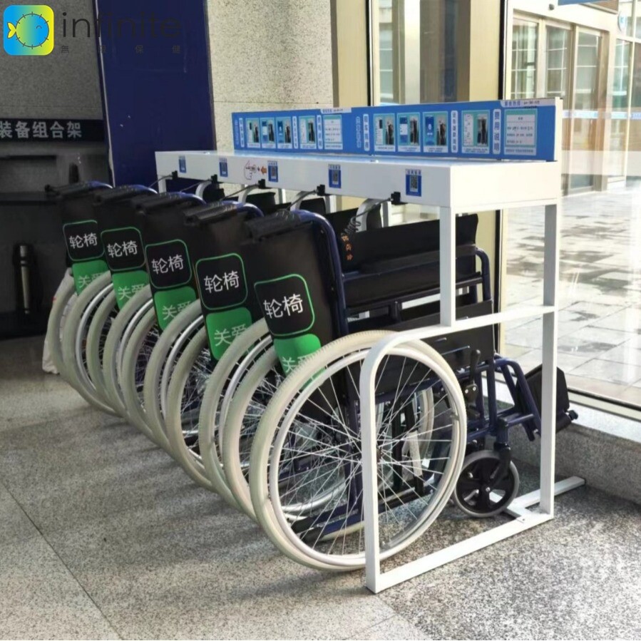 医院扫码租共享陪护轮椅壹家智能扫码轮椅折叠手推车