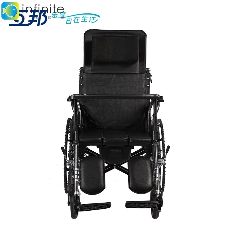 互邦轮椅HBG5-BFQ 高靠背全躺折叠坐便多功能残疾老年人护理轮椅
