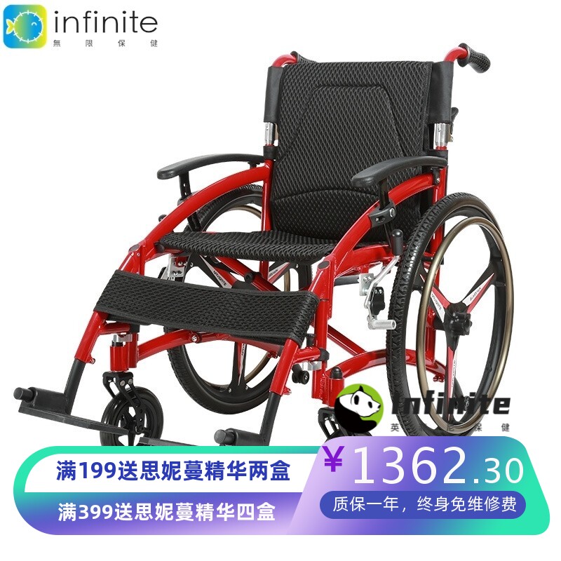 轮椅年轻人可折叠便携式轮椅助行器老人专用轻便代步车医院同款