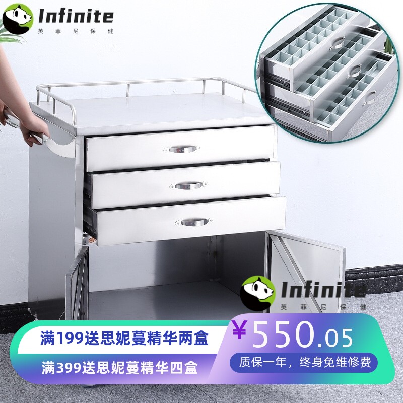 不锈钢单双门抢救车医院翻盖急救车急不锈钢救推车304双门推车
