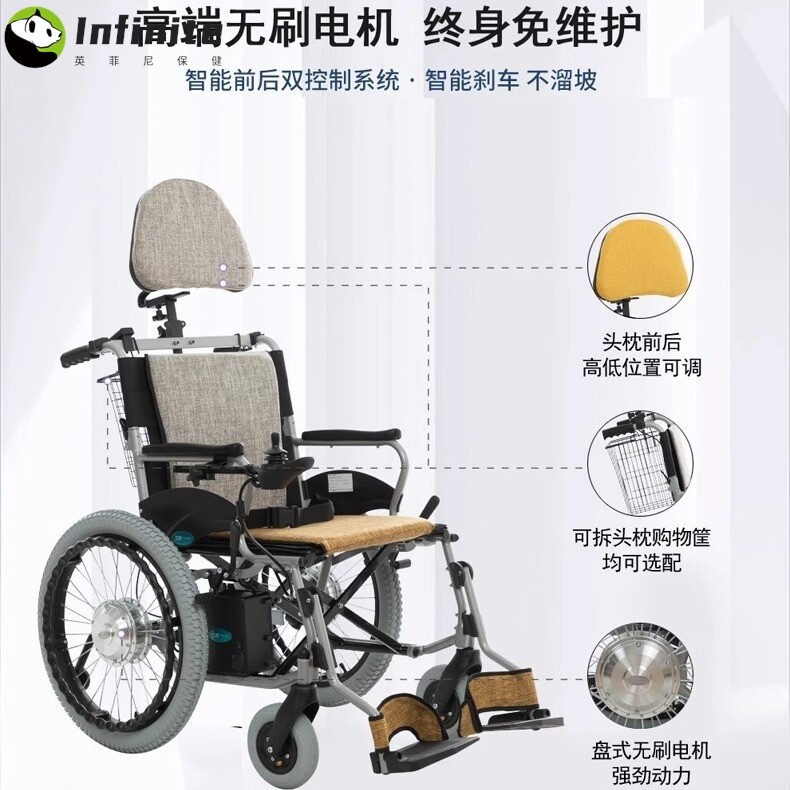 互邦电动轮椅HBLD2-E20升级大轮折叠铝合金车架锂电互帮智能老人