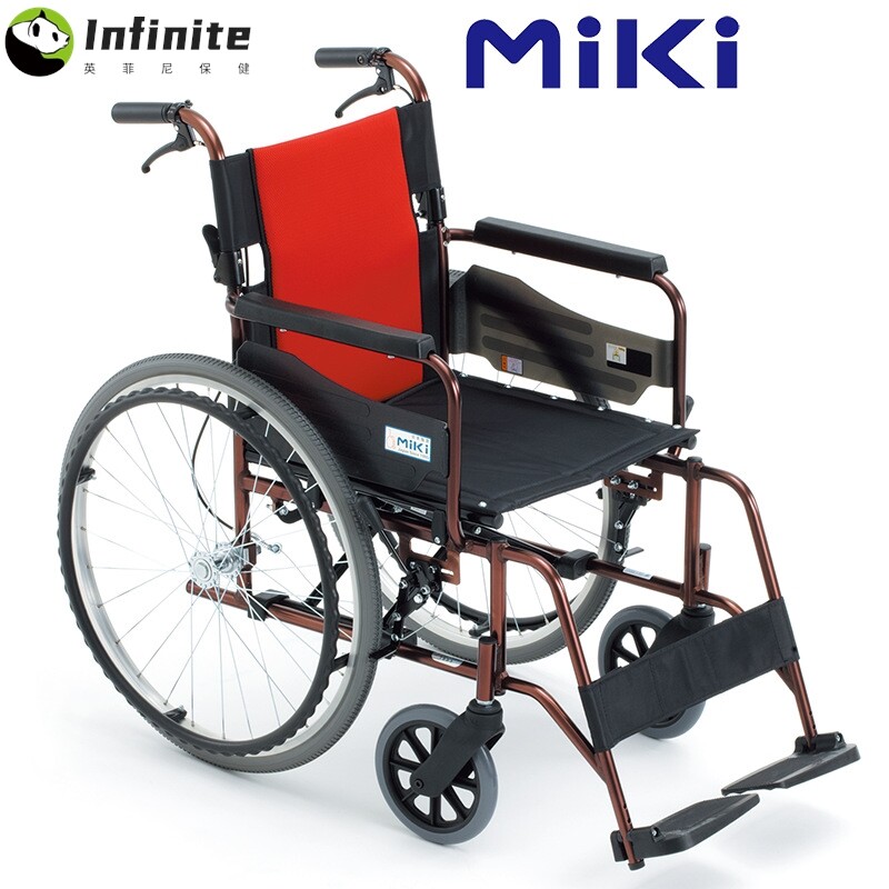 日本MiKi三贵轮椅MCV-49JL 轻便折叠 免充气老年人残疾人代步车