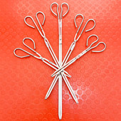 火钳家用不锈钢捡垃圾夹子加长弯嘴火钳加厚长柄蜂窝煤球烧火钳子