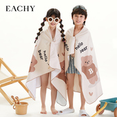 儿童游泳浴巾速干女童男童斗篷女孩毛巾沙滩巾可穿式 温泉海边浴袍