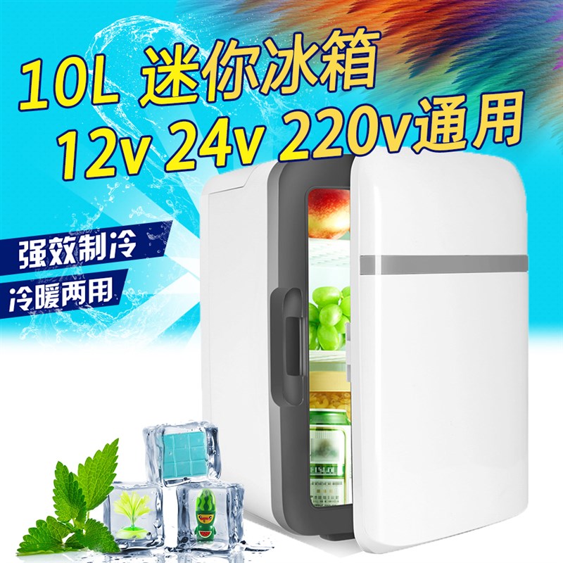 10L迷你小冰箱制冷制热车载12v24v冰箱车家两用大货车冷暖箱