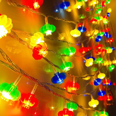 连串灯笼发光小灯串迷你灯笼灯挂墙七彩闪灯挂树上的彩灯过节布置