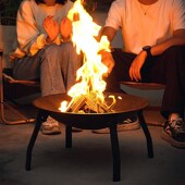 农村冬天烤火炉折叠庭院围炉煮茶柴火盆碳烤红薯烧烤架桌取暖家用