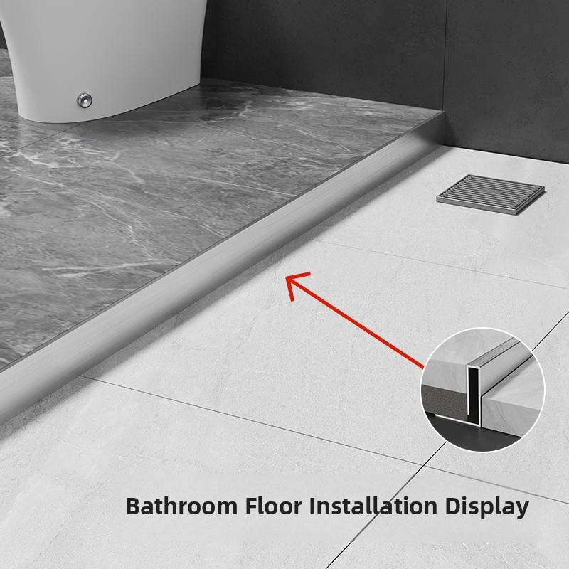 304不锈钢瓷砖边条下沉式浴室挡水条高低差边条地板极窄