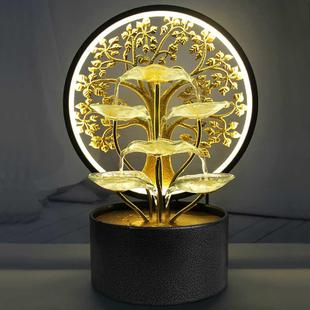 发财树流水招财摆件办公桌水循环客厅玄关家用开业乔迁送厂家 新款