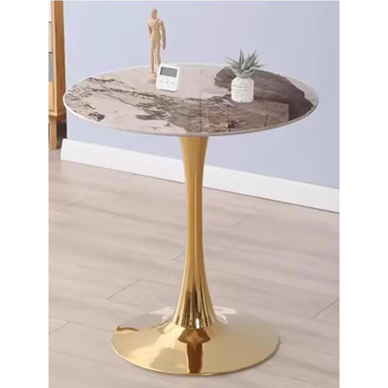 岩板洽谈接待圆桌咖啡小吃店甜品奶茶清吧餐饮酒店阳台桌子方轻奢