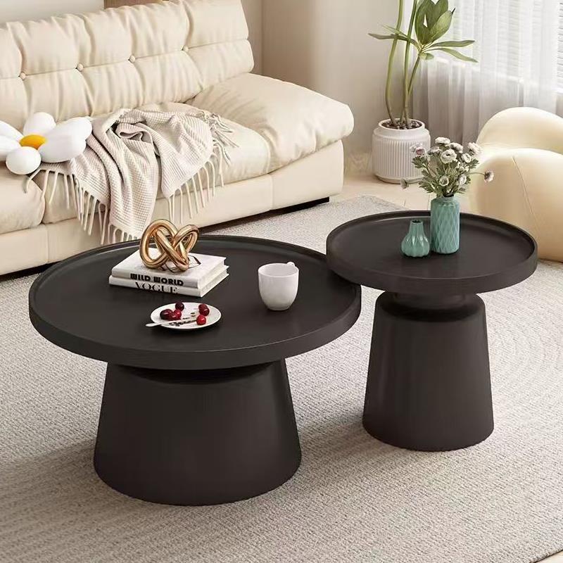 高级感创意茶几小户型北欧客厅轻奢现代简约侘寂风圆形床头柜边几
