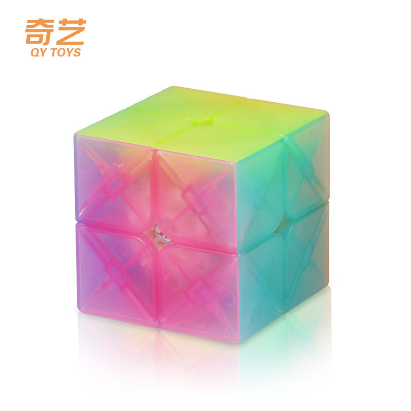 奇艺果冻色系类三阶金字塔魔方