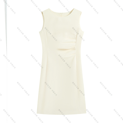 【南油虹姐】秋季新款无袖通勤舒适设计师百搭简约时尚连衣裙3024