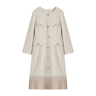 名媛秋冬粗花呢连衣裙2704 小香风显瘦气质时尚 南油虹姐