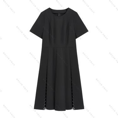 【南油虹姐】夏季夏季黑色法式长款裙时尚名媛幂式穿搭森系连衣裙