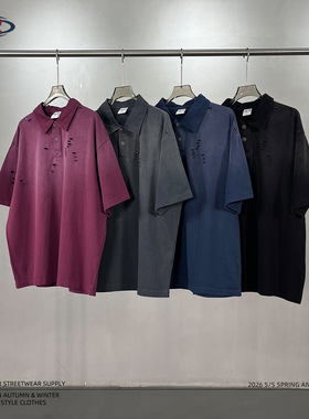 ARTIE男装丨重磅275g100棉潮牌洗水做旧喷马骝短袖T恤上衣