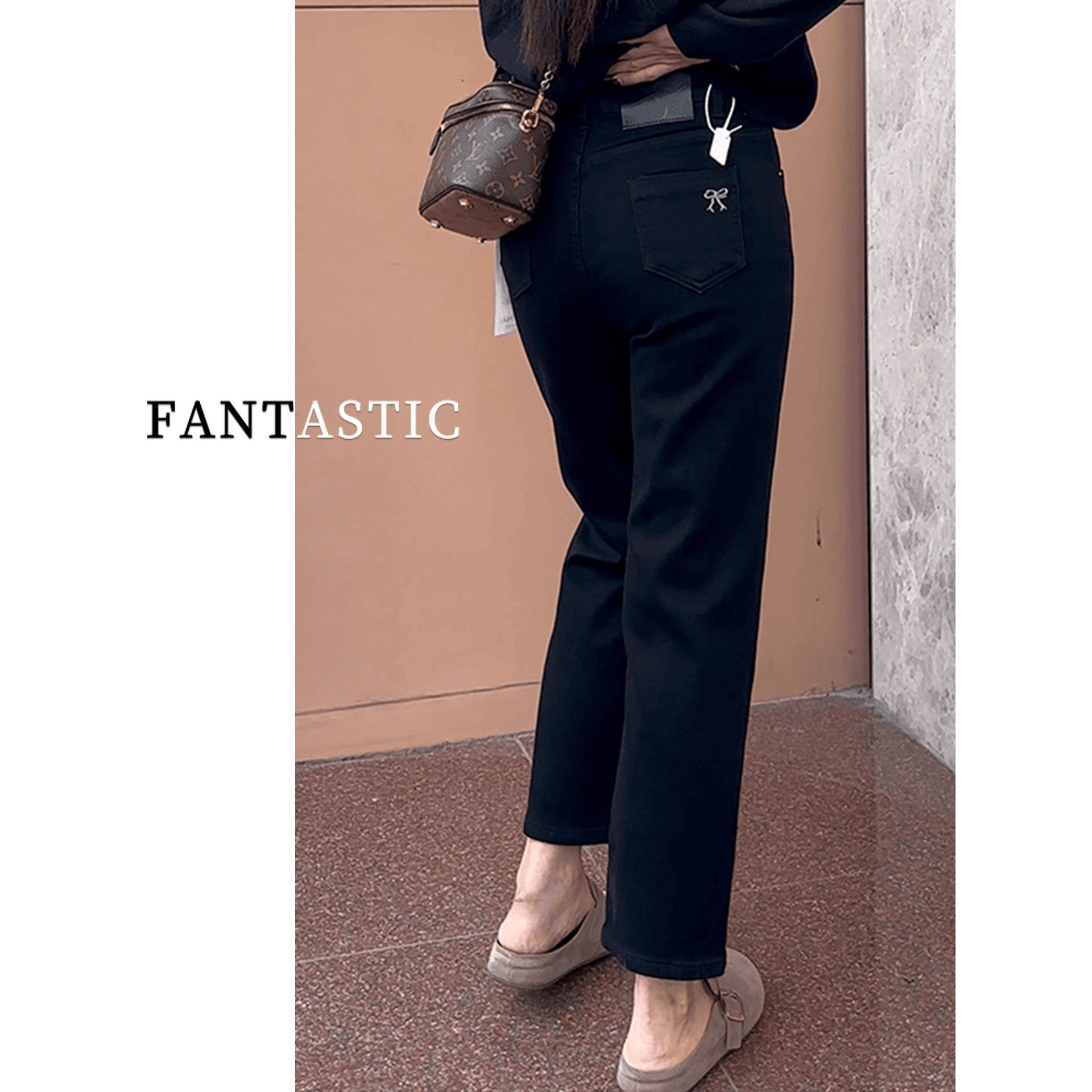 黑色九分高腰直筒牛仔裤女2025新款秋季大码胖mm显瘦弹力烟管裤子,女装/女士精品,牛仔裤,淘宝优惠券,粉丝福利购,淘宝优惠卷