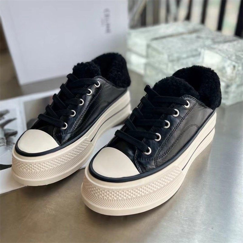 保暖~欧货厚底5cm休闲毛鞋女2024冬新百搭小众加绒加厚板鞋棉靴子,女鞋,棉鞋,淘宝优惠券,粉丝福利购,淘宝优惠卷