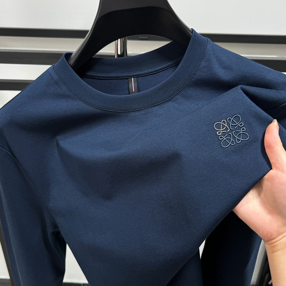 MAROLIO~专柜品质！高端男士长袖T恤春秋套头打底衫刺绣内搭体恤