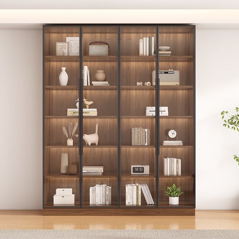 书柜家用客厅一体整墙到顶玻璃门展示酒柜定制书架实木组合手办柜,住宅家具,组合书柜,淘宝优惠券,粉丝福利购,淘宝优惠卷