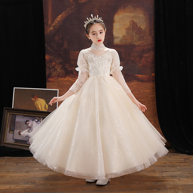 女童晚礼服儿童公主裙小孩花童婚纱轻奢长袖主持人钢琴演出服秋冬,童装/婴儿装/亲子装,儿童礼服,淘宝优惠券,粉丝福利购,淘宝优惠卷