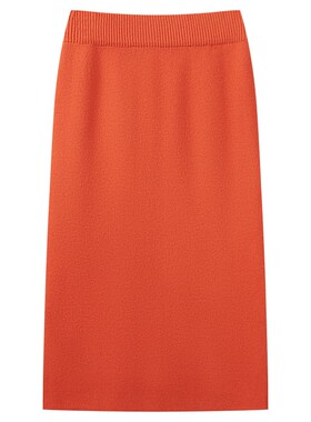 针织裙秋冬女小个子一步包臀裙高腰弹力修身显瘦白色半身裙高级感