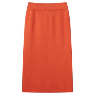 针织裙秋冬女小个子一步包臀裙高腰弹力修身显瘦白色半身裙高级感