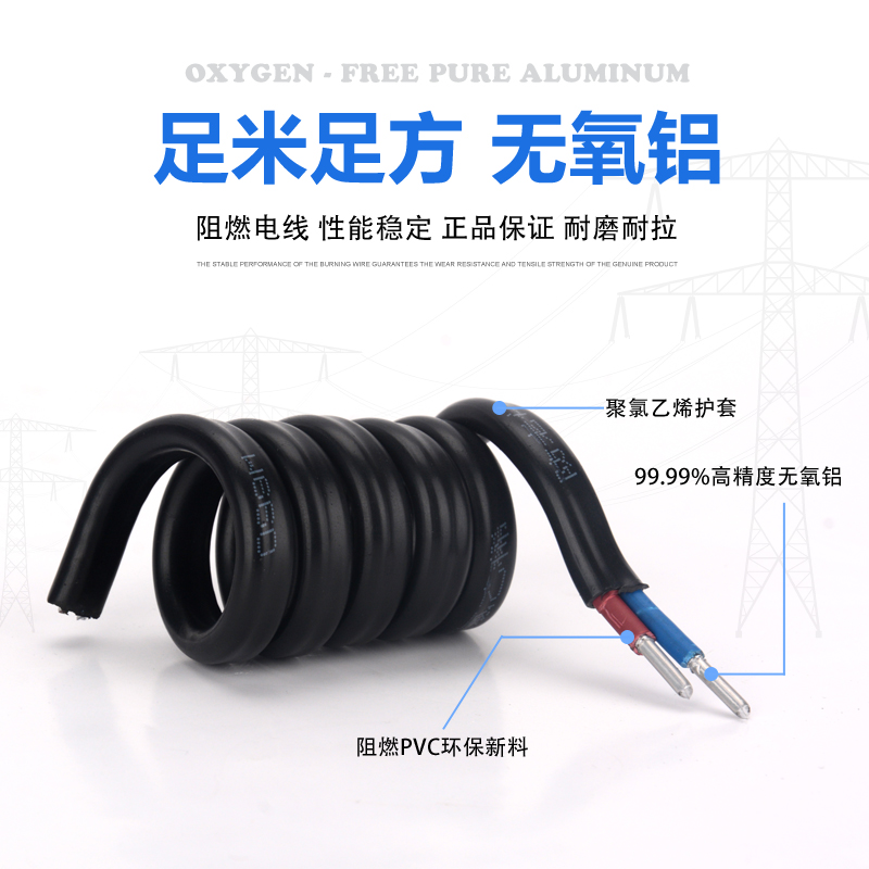 国标铝线电线铝芯线户外防老化2芯电缆线4 6 10 16 25平方室外线