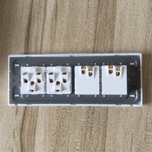 118型75系列四位大板宽板开关插座面板两开单控两插六孔10A250V