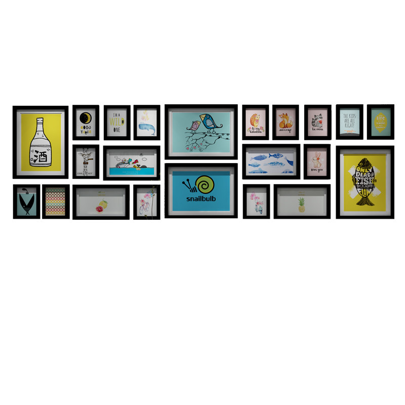 北欧超大照片墙夹子装饰悬挂客厅无痕钉相框创意墙挂墙组合相片墙