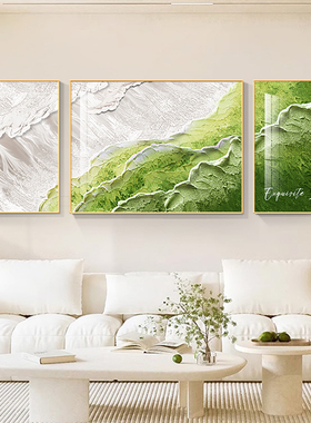 客厅装饰画肌理级感大芬村油画沙发背景墙挂画奶油绿色抽象壁画