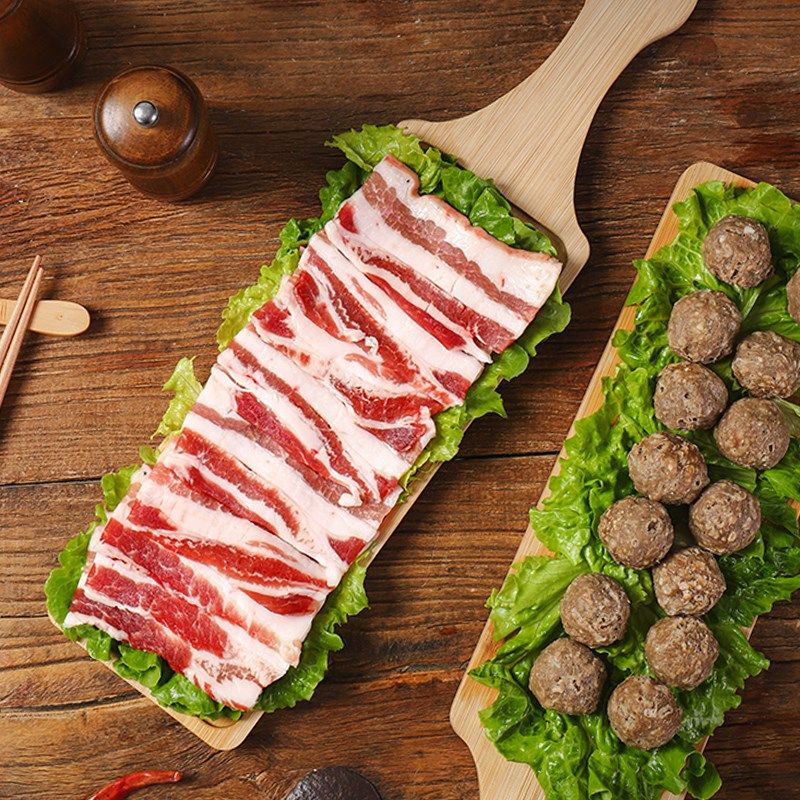 一米肥牛羊肉长条木盘托盘火锅盘子菜盘创意摆盘特色烤肉木板餐具,餐饮具,盘,淘宝优惠券,粉丝福利购,淘宝优惠卷