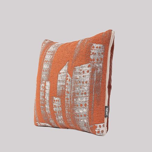 新宸优品 桔色抽象高档纯棉抱枕被子两用客厅沙发办公室午睡靠枕