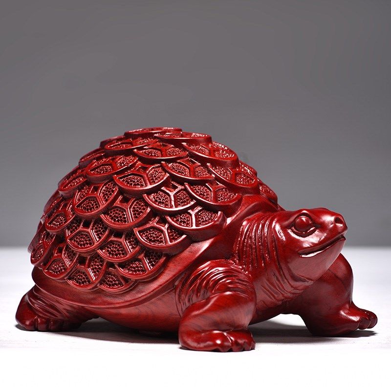 红色木质金钱龟摆件木质乌龟灵龟茶宠办公客厅玄关开业摆设装饰品,家居饰品,装饰摆件,淘宝优惠券,粉丝福利购,淘宝优惠卷