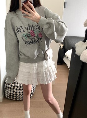 VASSE美蟹 高腰白色半身裙女2024新款小个子设计感浮雕蛋糕裙短裙